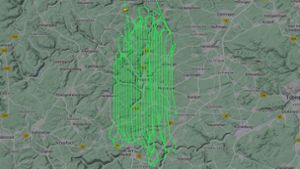 Eine solche Flugroute ist auf der Online-Plattform Flightradar 24 selten zu sehen. Foto: Screenshot Flightradar