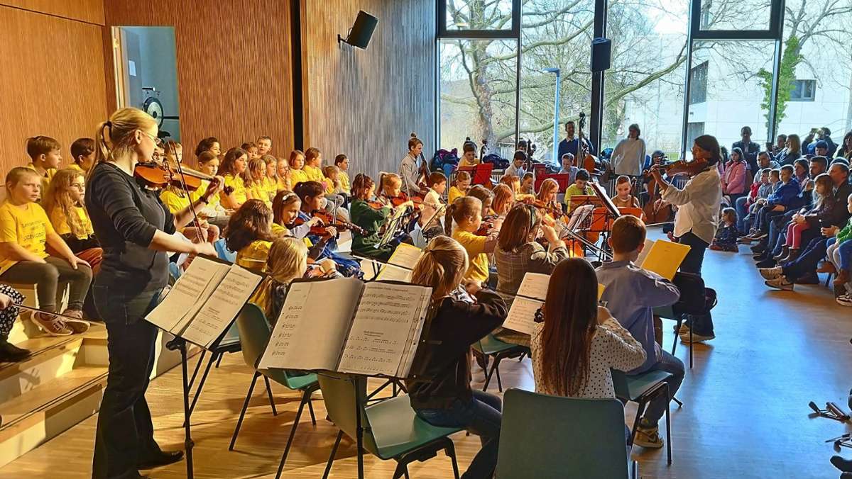 Im neuen Musiksaal: Konzertdebüt der Streicherklasse an der Lembergschule Nagold